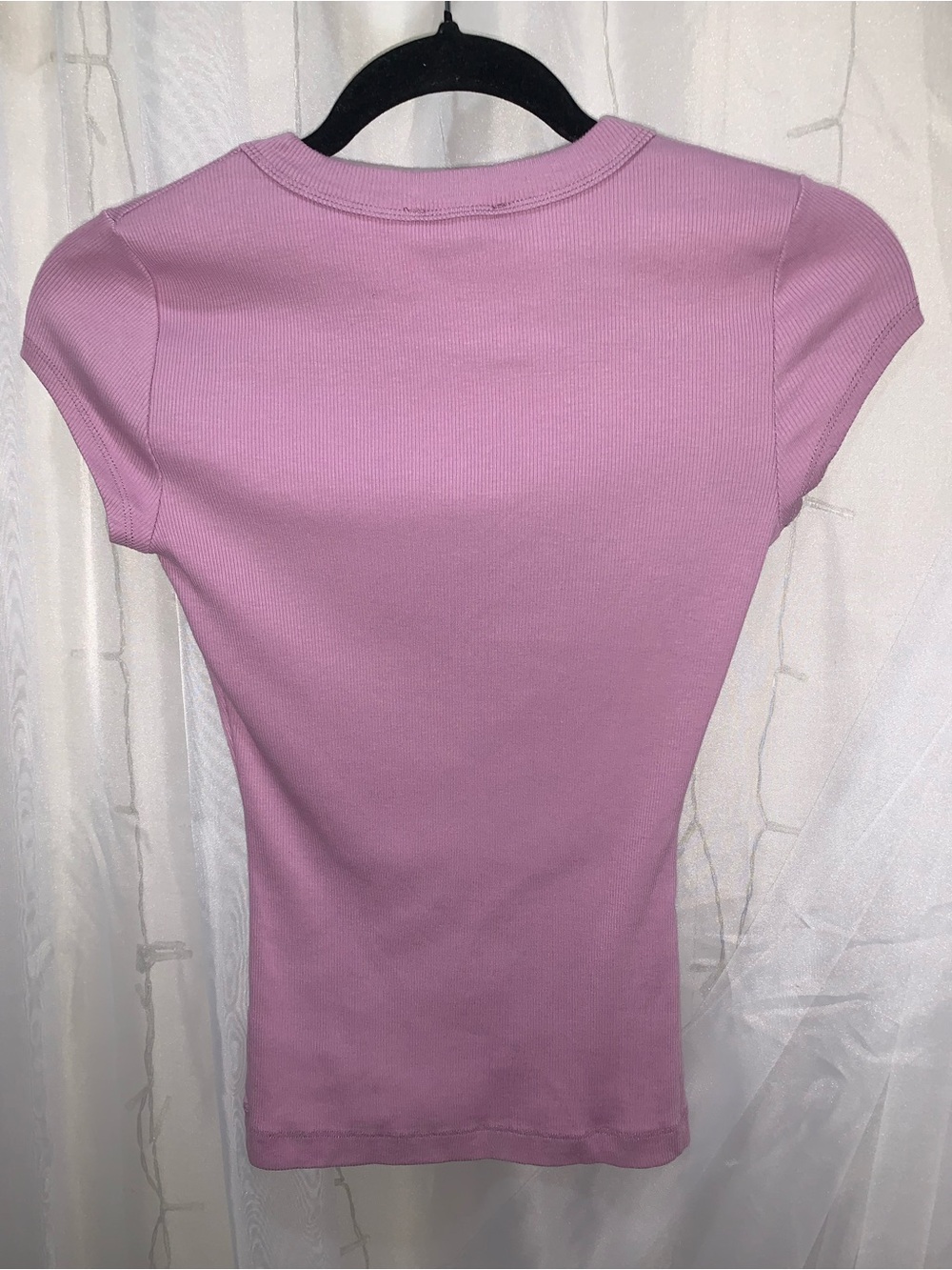Bebe Lavender Rhinestone Ribbed Shirt - Picture 4 of 6